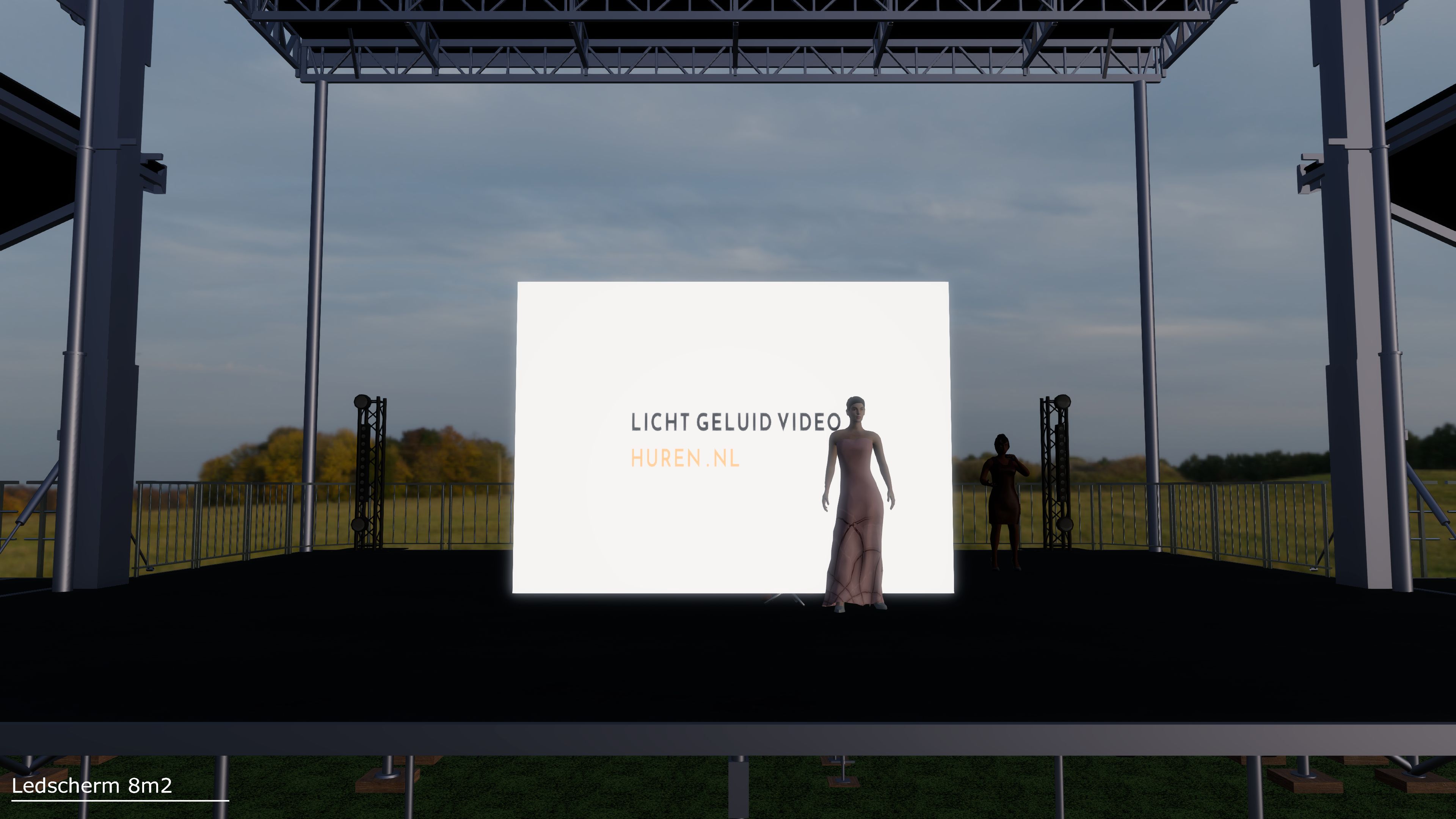 LED scherm 1 P2.6mm 3,5x 2,5 mtr (8m2) inclusief stackingframe