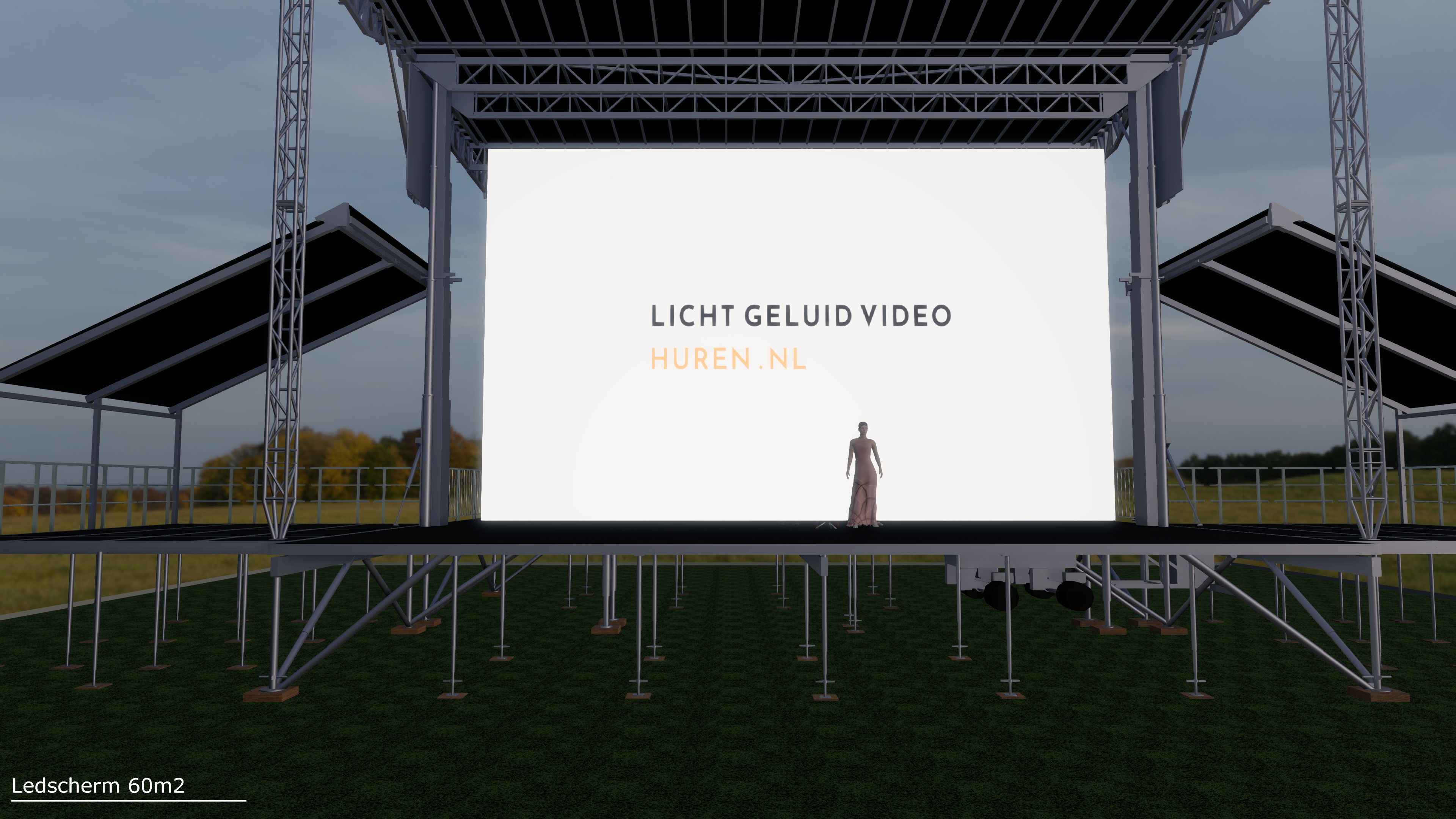 LED scherm 5 P2.6mm 10x 6 mtr (60m2) inclusief stackingframe