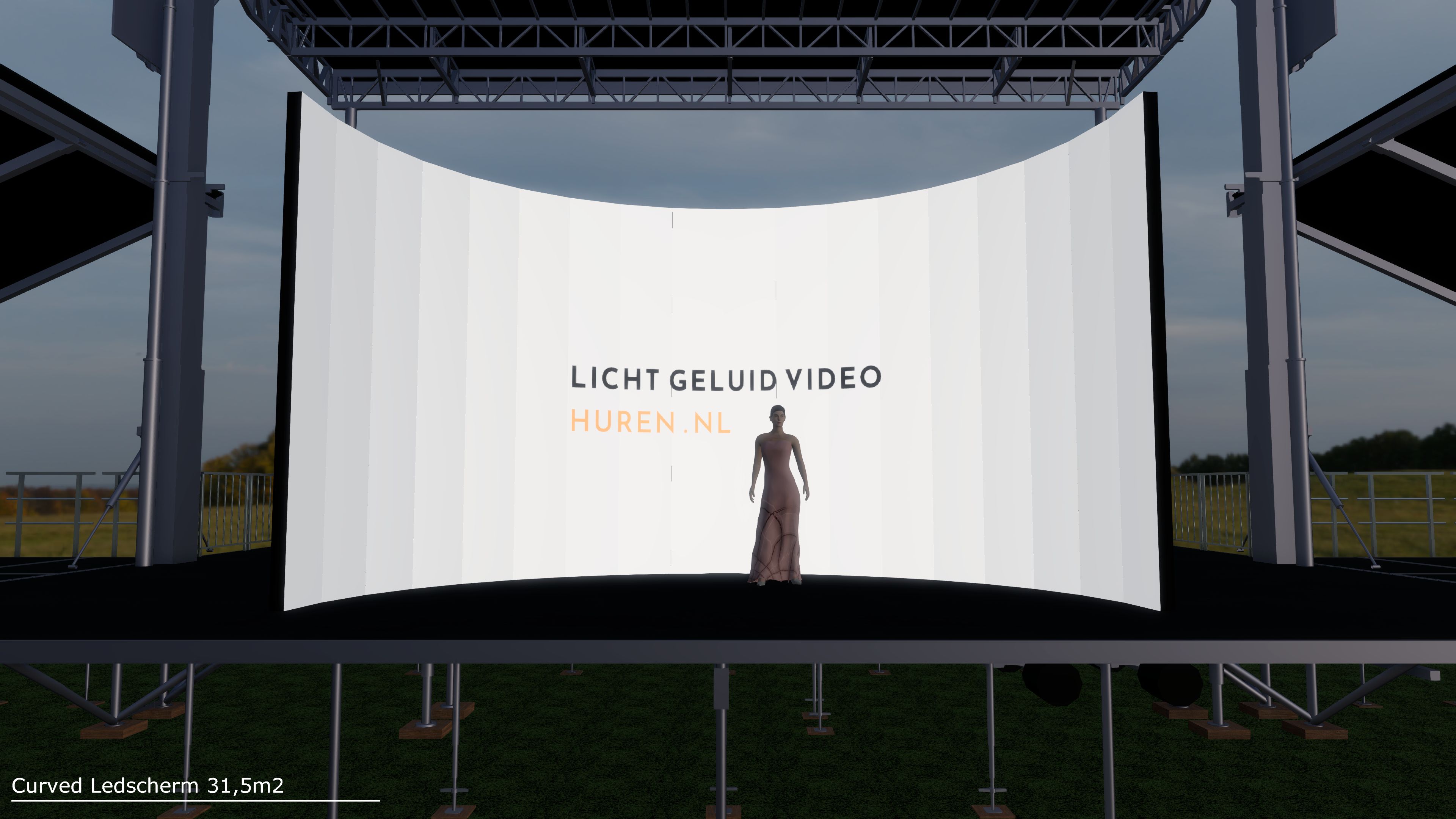 Curved LED scherm 2 P2.6mm 9x 3,5 mtr (31,5m2) inclusief stackingframe - Afbeelding 2
